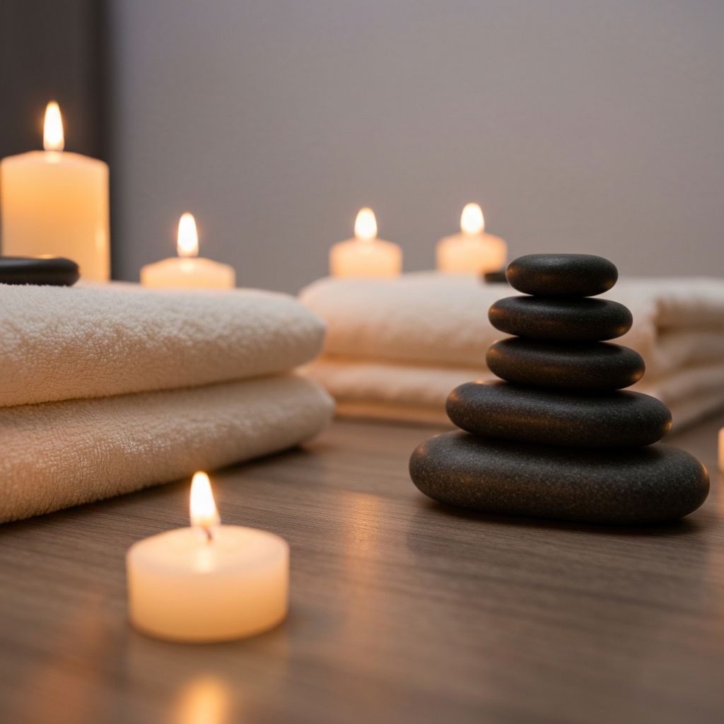 Relaxing massage spa environment